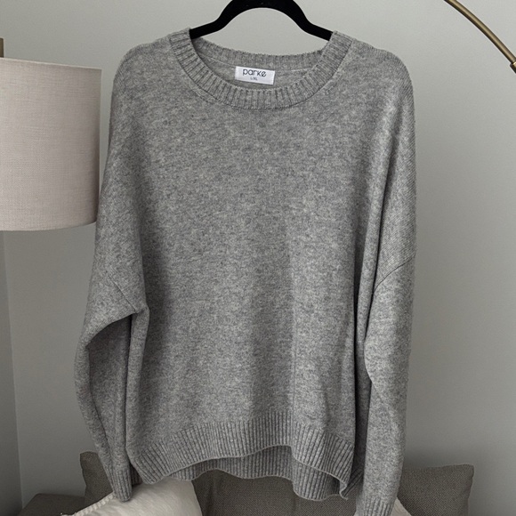 Parke Sweaters - Parke Gray Cashmere Crew Neck Sweater